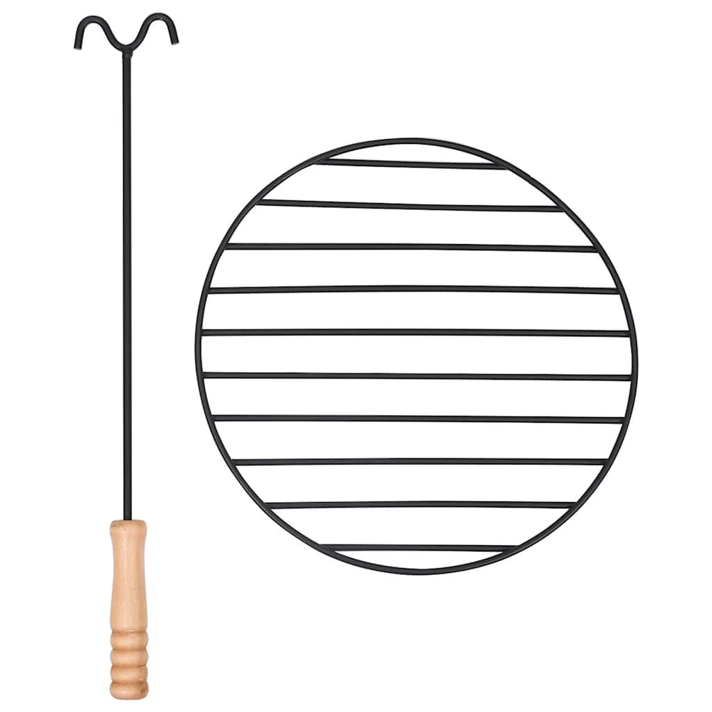 Brasero de jardín con parrilla acero inoxidable 76 cm