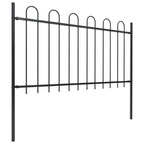 Valla de jardín con aro superior de acero 1070x100 cm negra