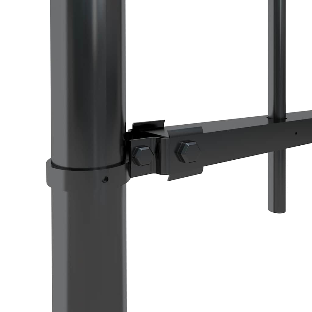Valla de jardín con aro superior de acero 1070x100 cm negra