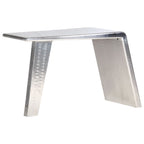 Escritorio de ala de avión metal plateado 112x50x76 cm