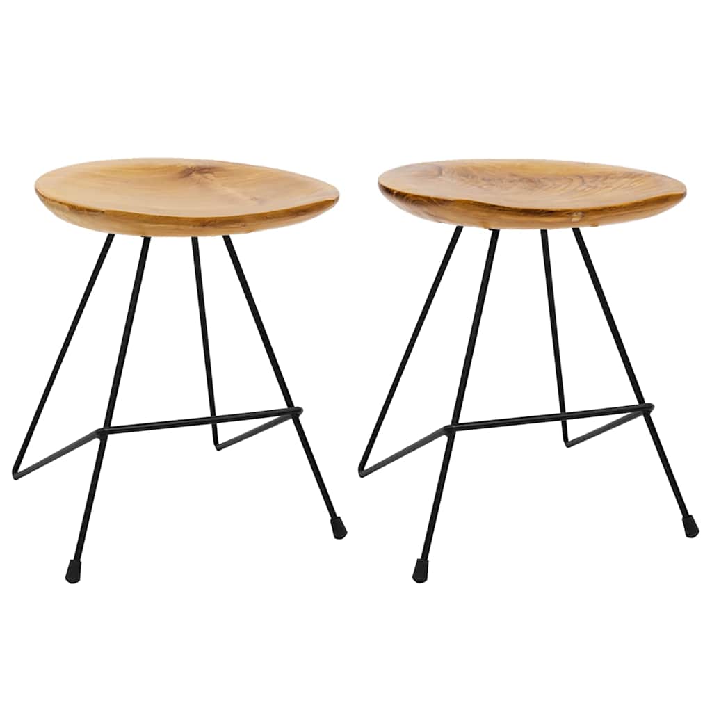Taburetes de cocina 2 unidades madera de teca maciza