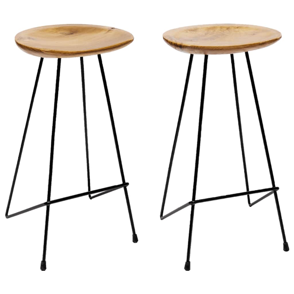 Taburetes de cocina 2 unidades madera maciza de teca