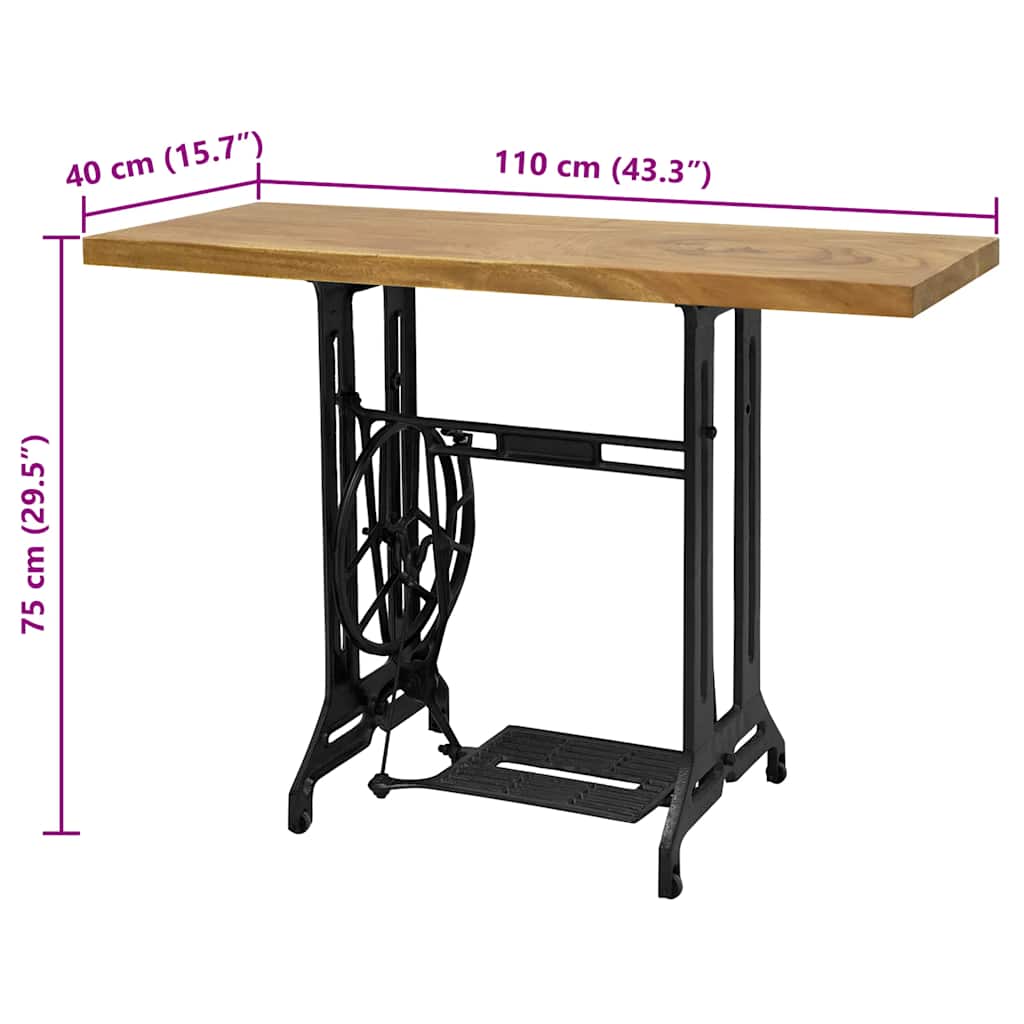 Mesa consola de máquina de coser 110x40x75 cm