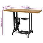 Mesa consola de máquina de coser 110x40x75 cm