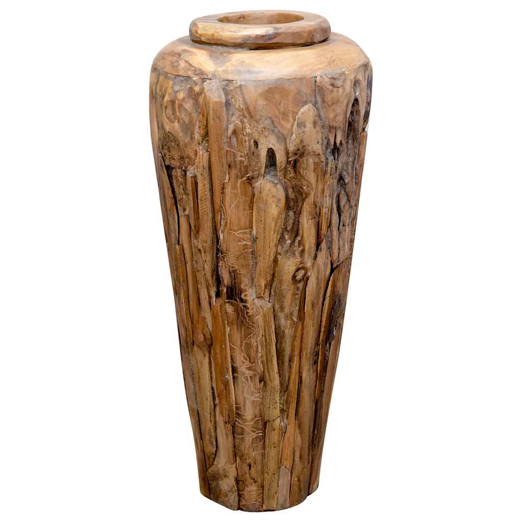 Jarrón decorativo de madera maciza de teca 40x100 cm