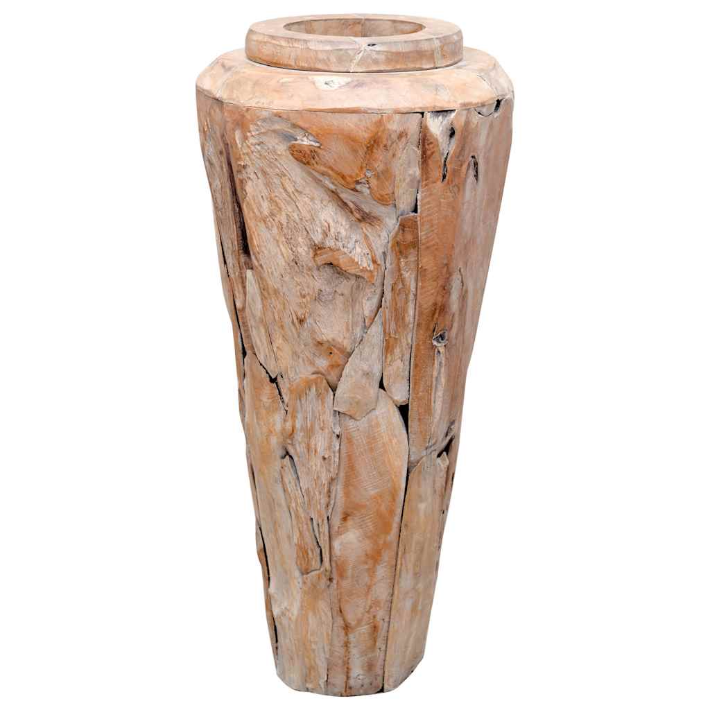 Jarrón decorativo de madera maciza de teca 40x100 cm