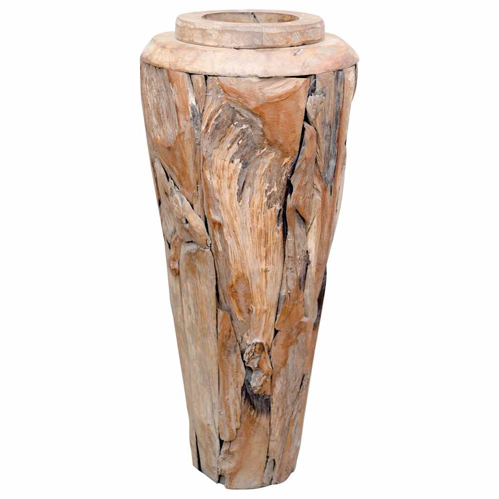 Jarrón decorativo de madera maciza de teca 40x100 cm