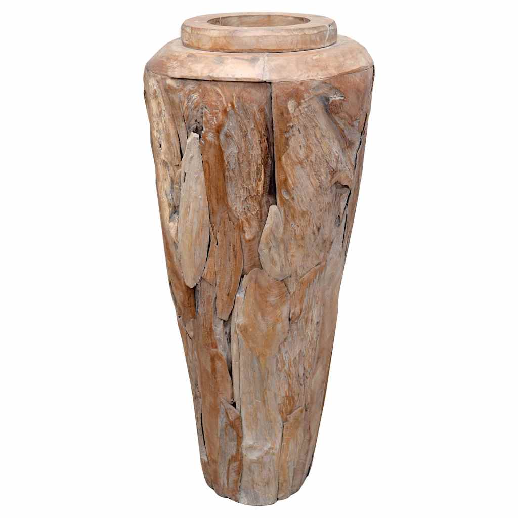 Jarrón decorativo de madera maciza de teca 40x100 cm