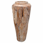 Jarrón decorativo de madera maciza de teca 40x100 cm