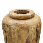 Jarrón decorativo de madera maciza de teca 40x100 cm