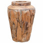 Jarrón decorativo de madera maciza de teca 40x100 cm