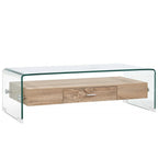 Mesa de centro de vidrio templado 45x40x58 cm