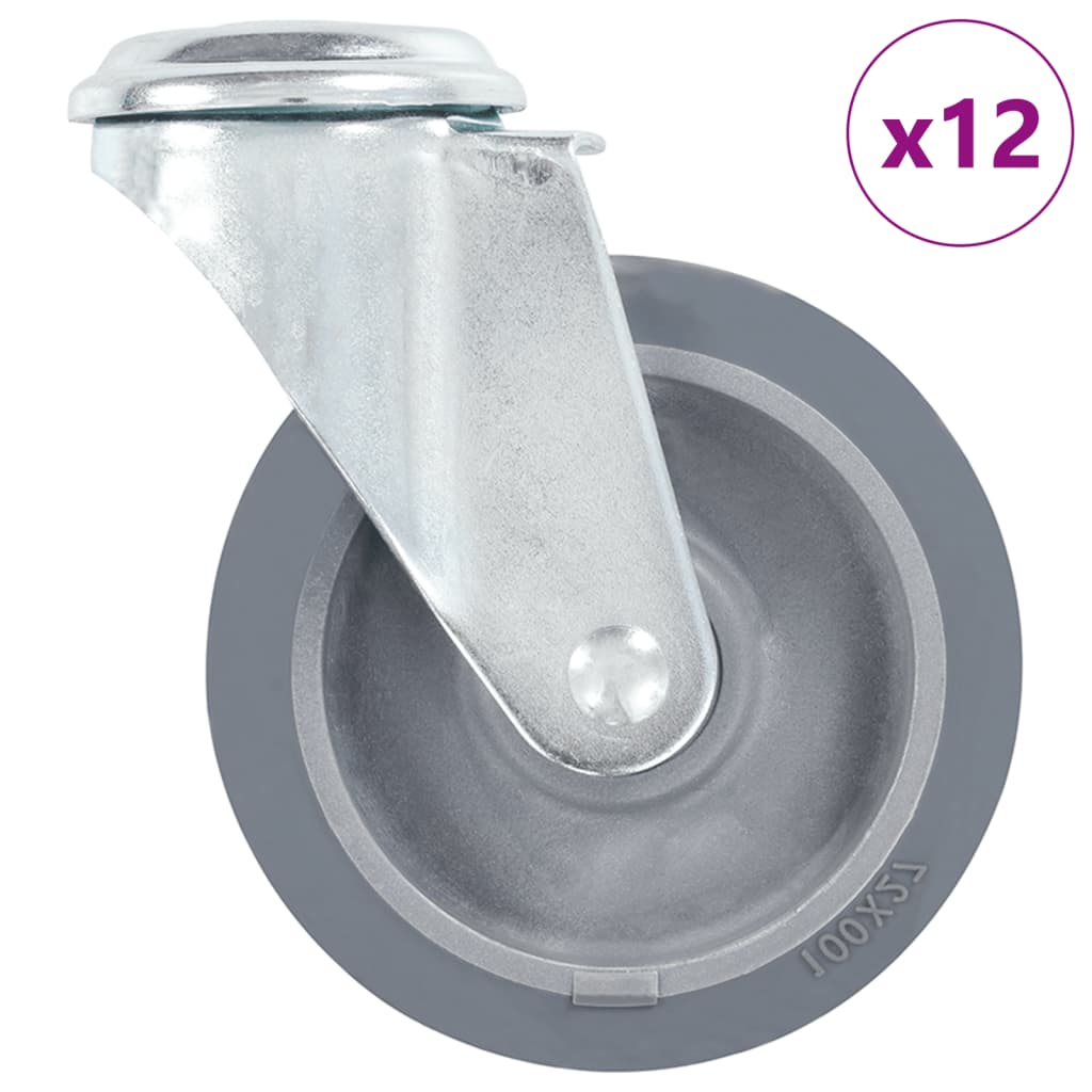 Ruedas giratorias con agujero pasador 12 unidades 100 mm