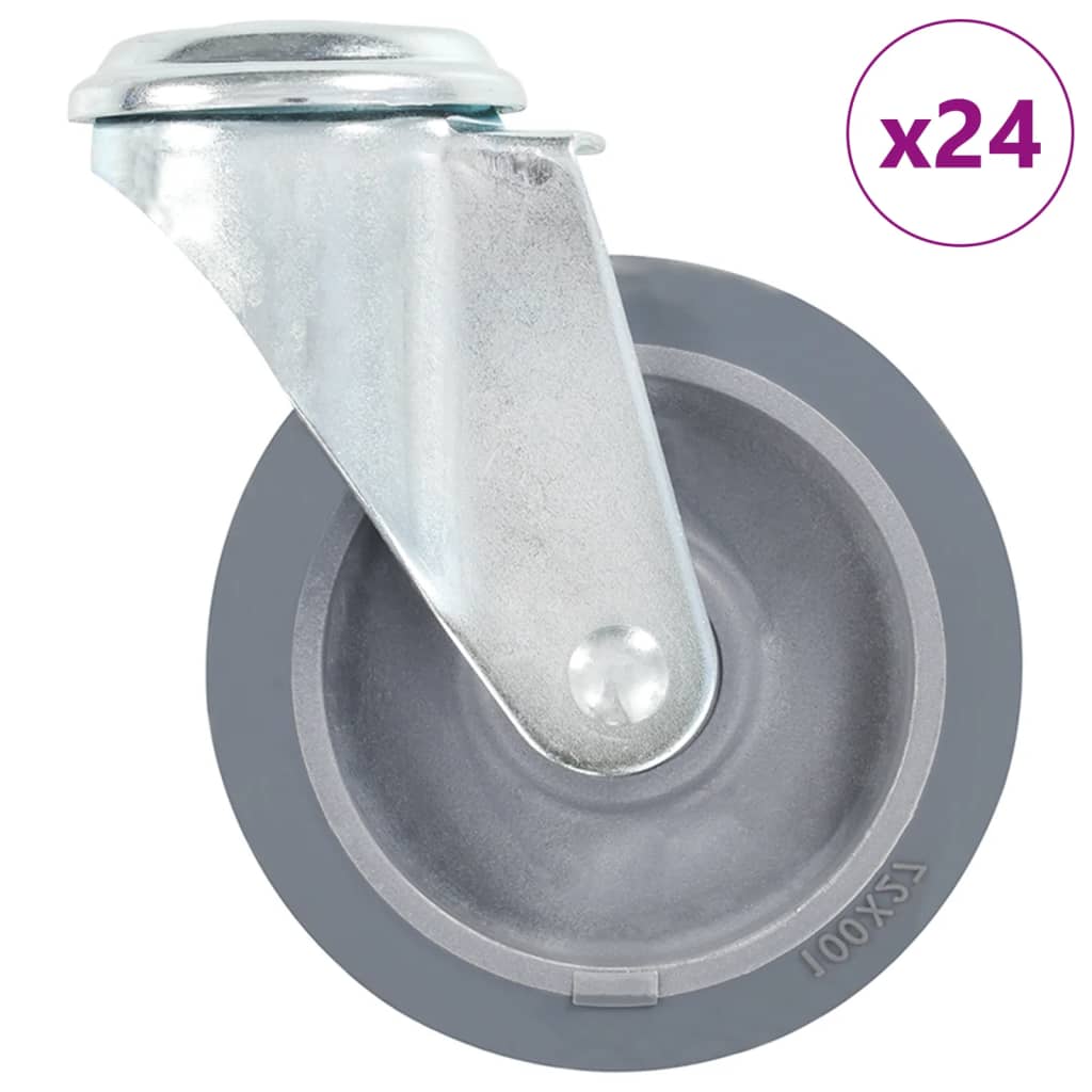 Ruedas giratorias con agujero pasador 24 unidades 100 mm