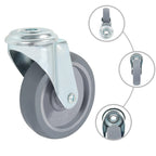 Ruedas giratorias con agujero pasador 24 unidades 100 mm