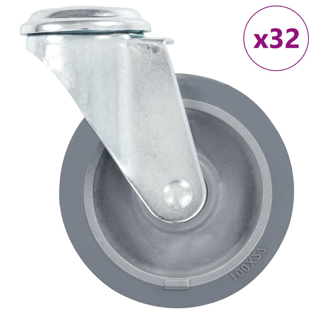 Ruedas giratorias con agujero pasador 32 unidades 100 mm