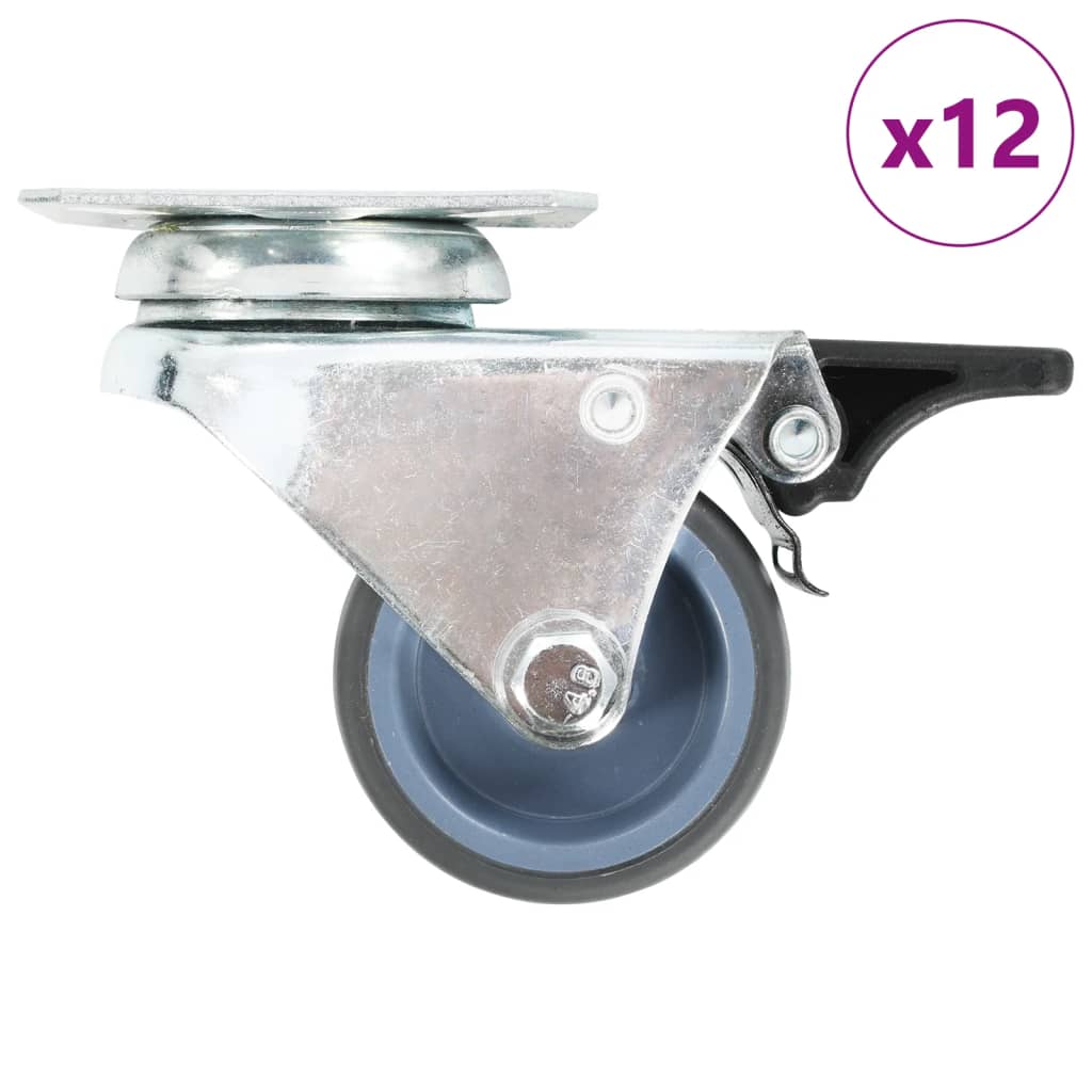 Ruedas dobles giratorias 12 unidades 50 mm