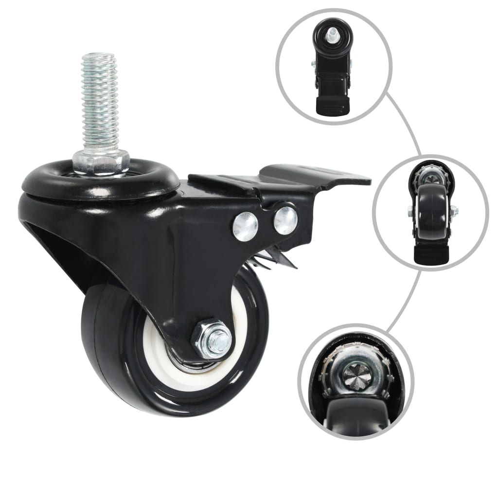 Ruedas giratorias con frenos 12 unidades 50 mm