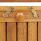 Banco de almacenaje con cojín de madera maciza de acacia 148 cm