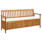 Banco de almacenaje con cojín de madera maciza de acacia 148 cm