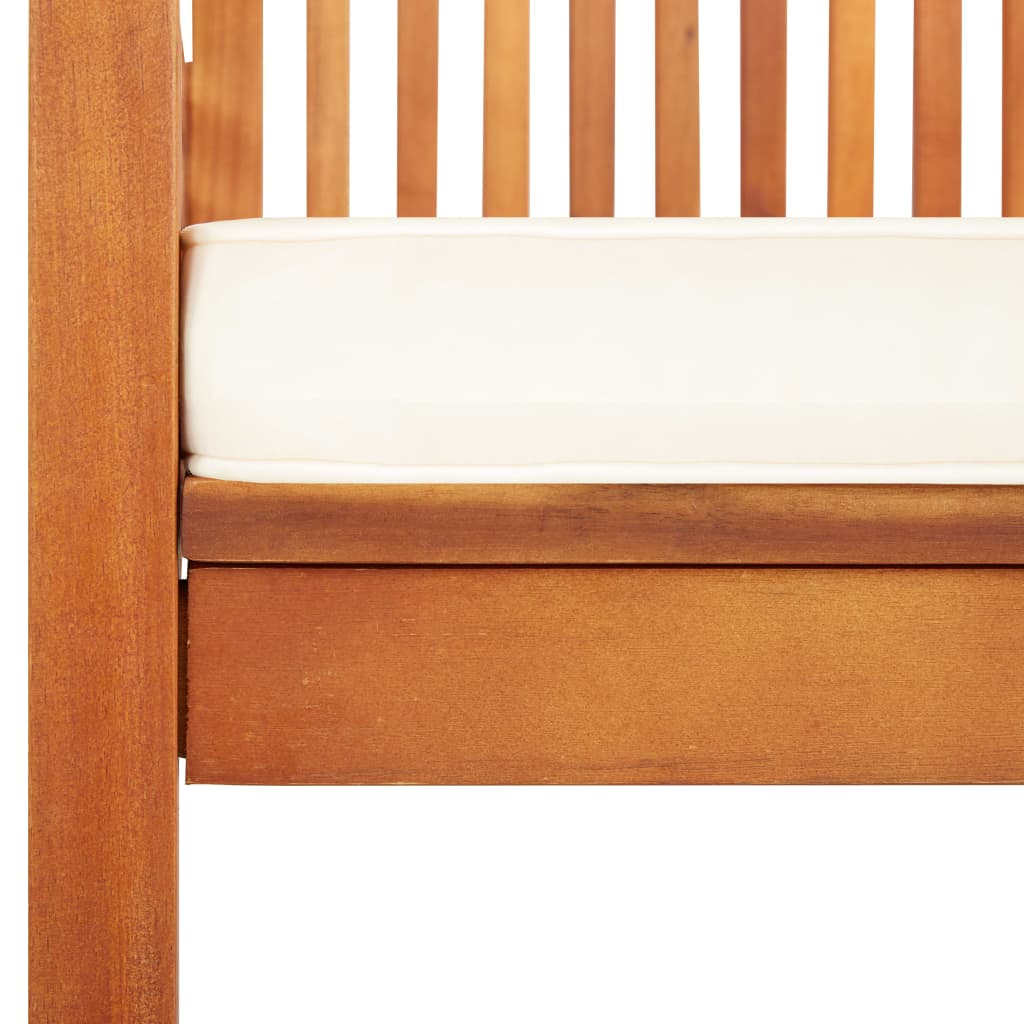 Silla de comedor para jardín con cojín madera maciza de acacia