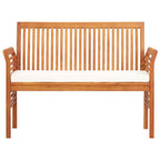 Banco de jardín 2 plazas con cojín madera maciza acacia 120 cm