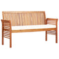 Banco de jardín 2 plazas con cojín madera maciza acacia 120 cm
