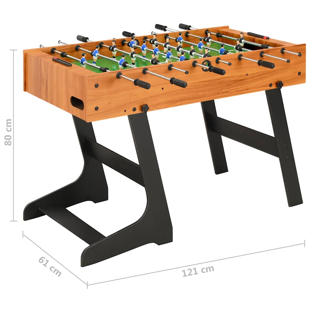 Futbolín plegable marrón claro 121x61x80 cm