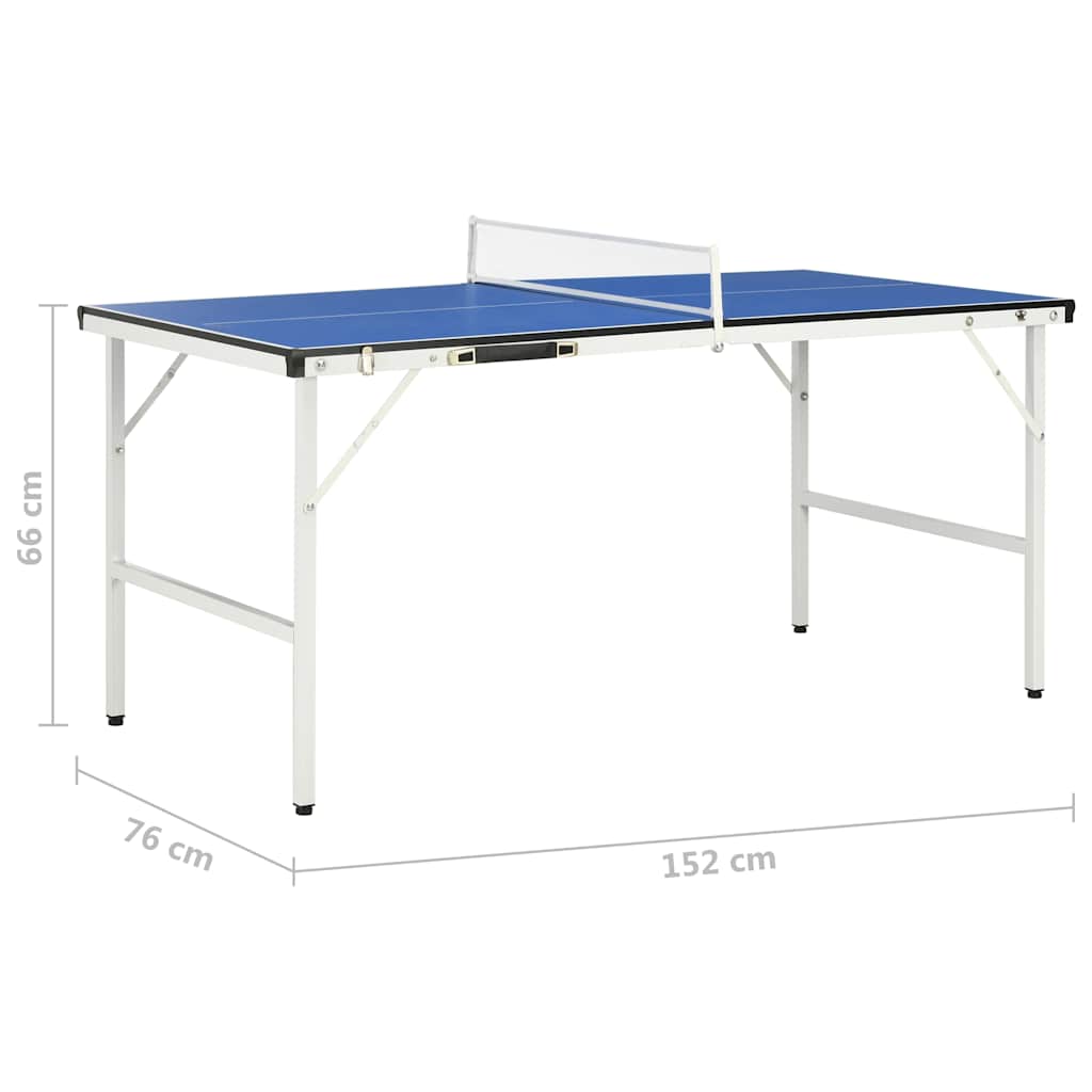 Mesa de ping pong de 1,52 m con red (152 x 76 x 66 cm), color azul