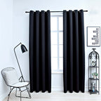 Cortinas opacas anillas de metal 2 pzas blanco crudo 140x225 cm