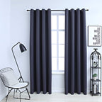 Cortinas opacas anillas de metal 2 pzas blanco crudo 140x225 cm