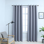 Cortinas opacas anillas de metal 2 pzas blanco crudo 140x225 cm
