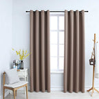 Cortinas opacas anillas de metal 2 pzas blanco crudo 140x225 cm