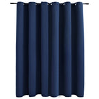 Cortina opaca con anillas de metal azul 290x245 cm