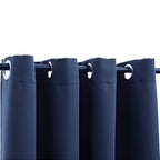 Cortina opaca con anillas de metal azul 290x245 cm