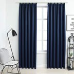 Cortinas opacas anillas de metal 2 pzas blanco crudo 140x225 cm
