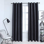 Cortinas opacas anillas de metal 2 pzas blanco crudo 140x225 cm