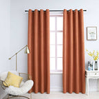 Cortinas opacas anillas de metal 2 pzas blanco crudo 140x225 cm