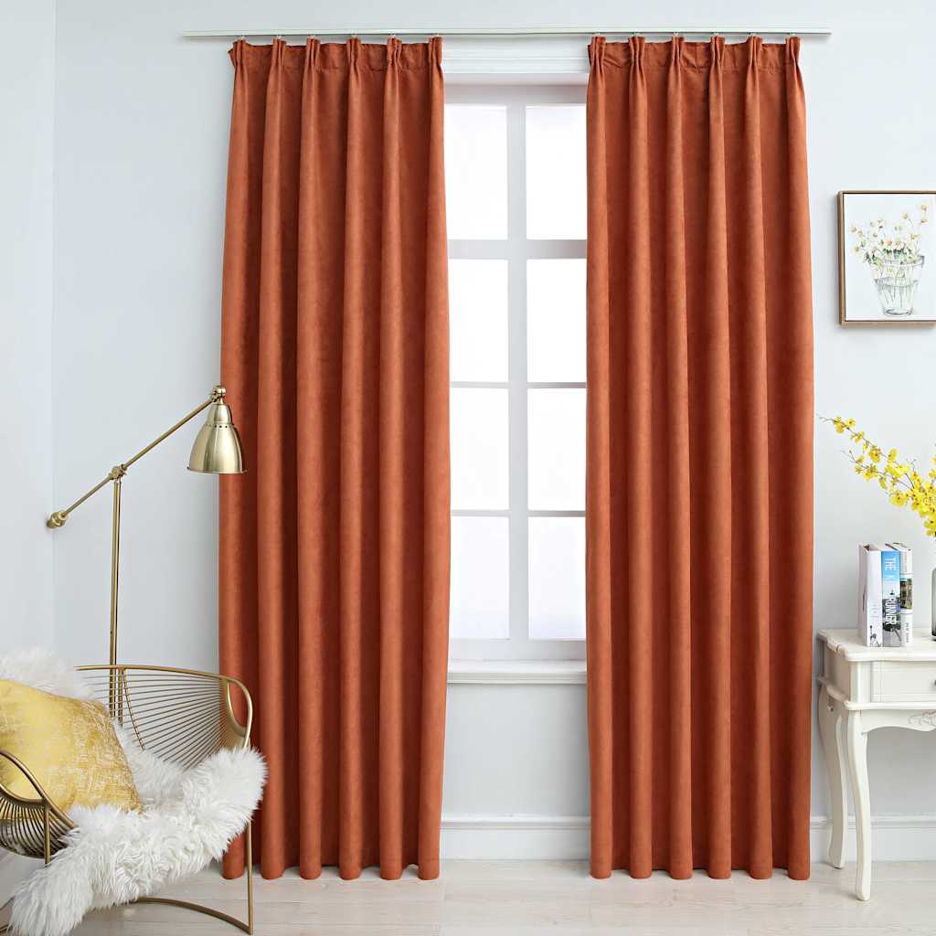 Cortinas opacas anillas de metal 2 pzas blanco crudo 140x225 cm