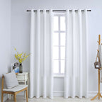 Cortinas opacas anillas de metal 2 pzas blanco crudo 140x225 cm