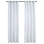 Cortinas opacas anillas de metal 2 pzas blanco crudo 140x225 cm