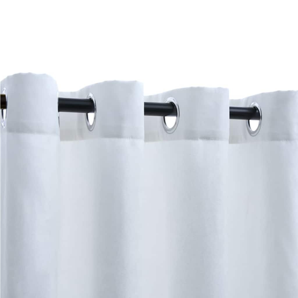 Cortinas opacas anillas de metal 2 pzas blanco crudo 140x225 cm