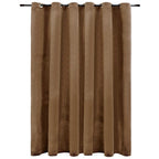 Cortina opaca con anillas de metal terciopelo beige 290x245 cm