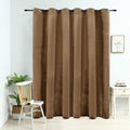 Cortina opaca con anillas de metal terciopelo beige 290x245 cm