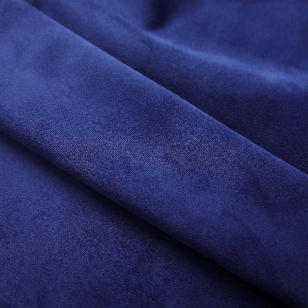 Cortinas opacas anillas 2 pzas terciopelo azul oscuro 140x175cm