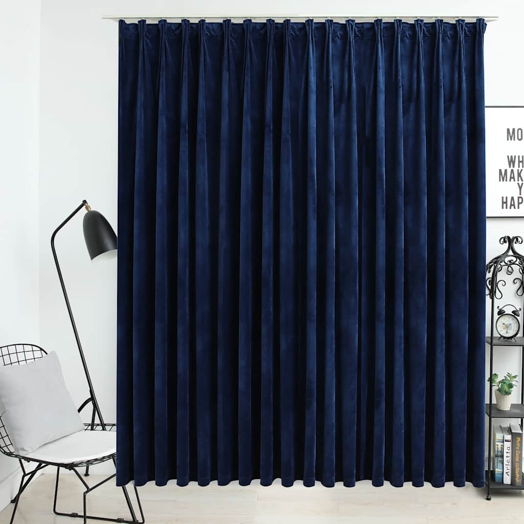 Cortina opaca com argolas de metal aveludada bege 290x245 cm