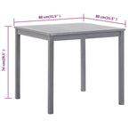 Mesa de jardín de madera maciza de acacia gris 80x80x74 cm