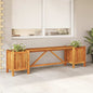 Banco de jardín con 2 jardineras acacia maciza 117x117x40 cm