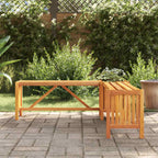 Banco de jardín con 2 jardineras acacia maciza 117x117x40 cm