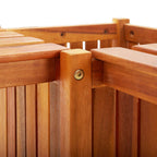 Banco de jardín con 2 jardineras acacia maciza 117x117x40 cm